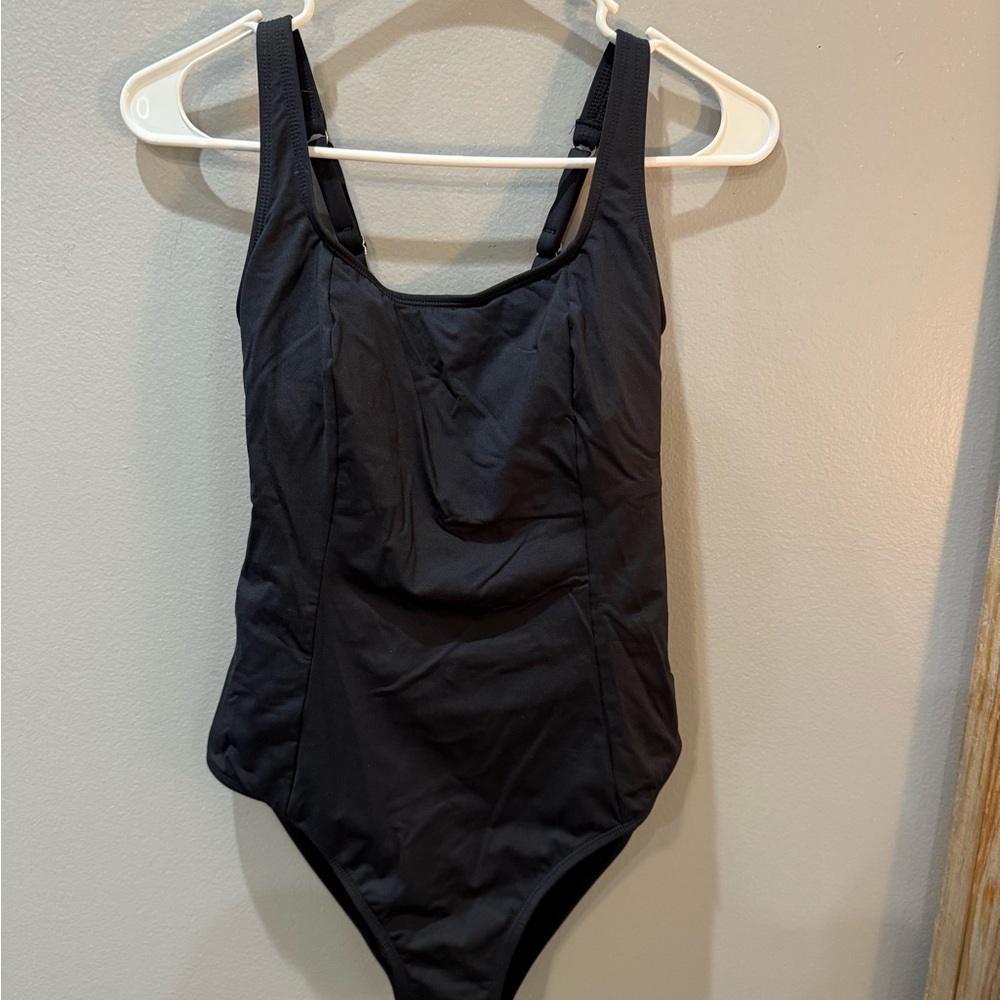 Classic Black Women's Swimsuit with Tummy Control